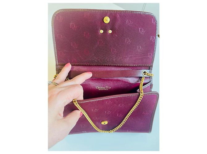 Lady Dior Borsa Dior in pelle rosso scuro Bordò - vista 2