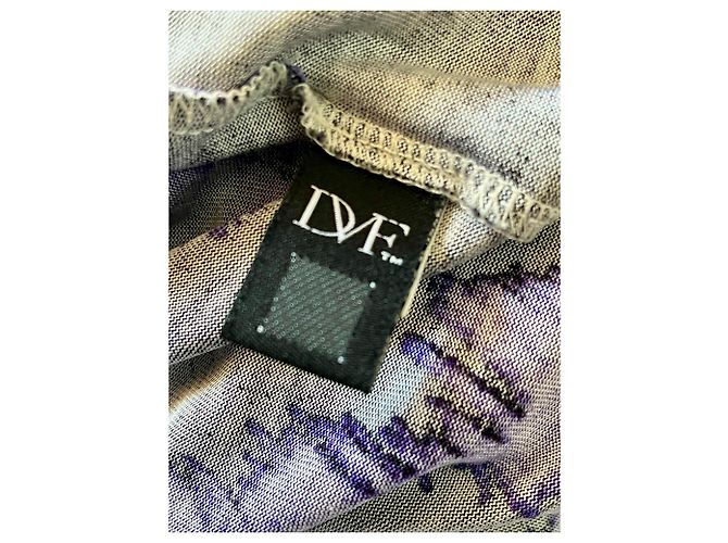 Diane Von Furstenberg Abito avvolgente in jersey di seta DvF Jeanne in viola e nero - vista 6