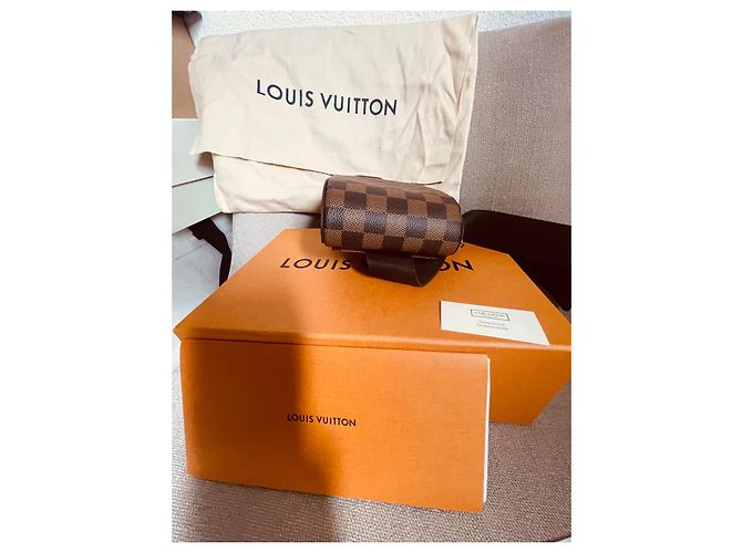 Pochette Louis Vuitton Geronimos Damier Tela e Pelle Marrone - vista 11