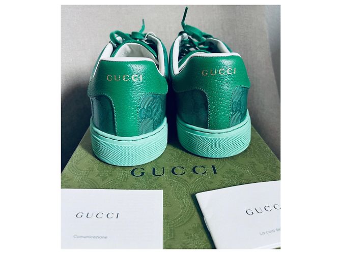 Gucci Ace Sneaker hellgrün Lackleder 43 - Ansicht 4
