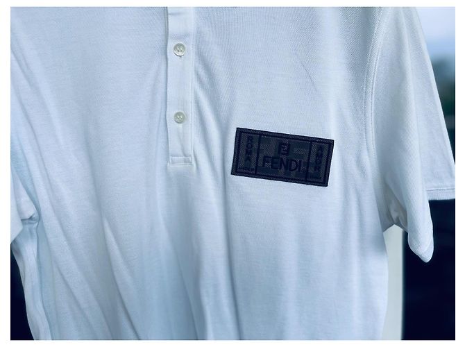 Polo Fendi de algodón blanco - vista 3