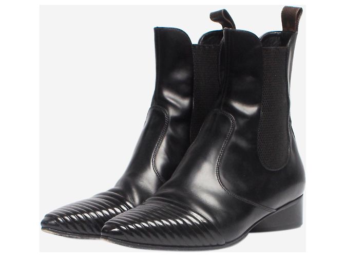 Louis Vuitton Botas Chelsea de cuero negro - talla EU 38,5 - vista 2