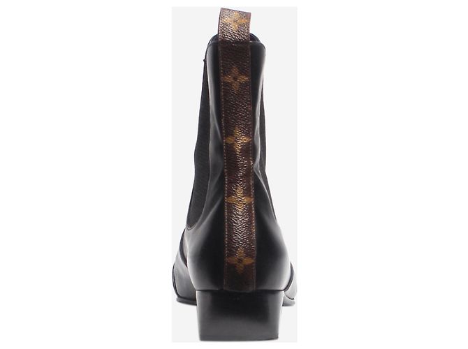 Louis Vuitton Botas Chelsea de cuero negro - talla EU 38,5 - vista 3