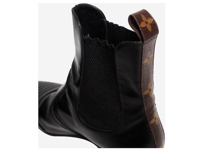 Louis Vuitton Botas Chelsea de cuero negro - talla EU 38,5 - vista 5