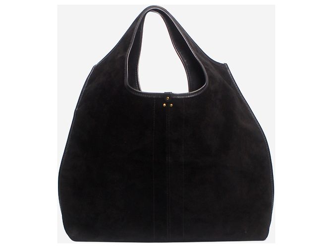 Jerome Dreyfuss Sac fourre-tout en daim noir Paco - vue 3