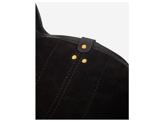 Jerome Dreyfuss Sac fourre-tout en daim noir Paco - vue 6