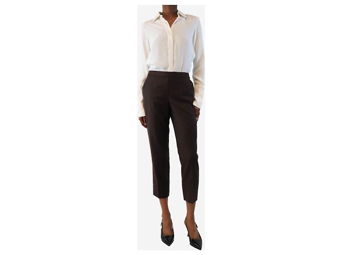 Theory Pantalones de lana marrón oscuro - talla UK 6 Castaño - vista 2