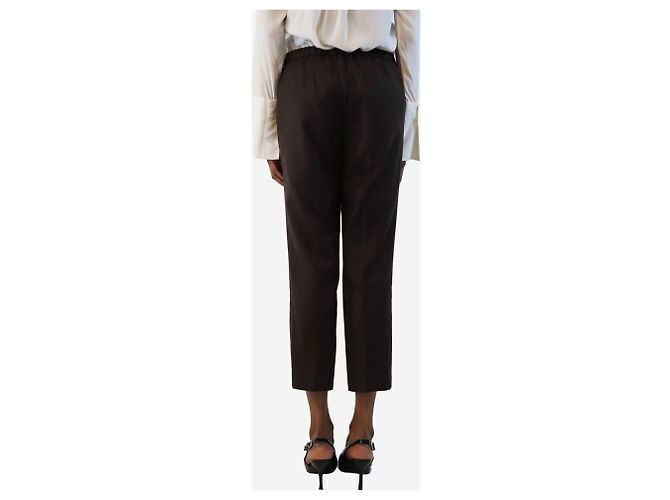 Theory Pantalones de lana marrón oscuro - talla UK 6 Castaño - vista 3