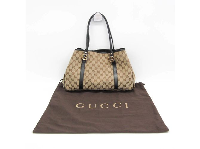 Damentasche aus Canvas Gucci GG Twins 232957 Schwarz Beige - Ansicht 2