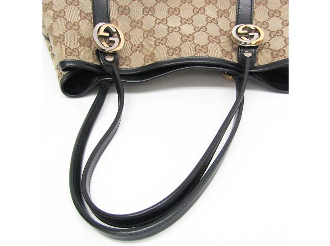 Damentasche aus Canvas Gucci GG Twins 232957 Schwarz Beige - Ansicht 6