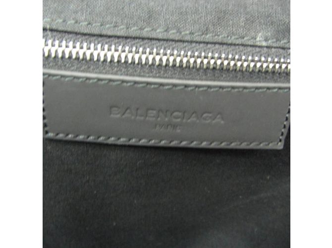 Balenciaga Tote Blu Navy 374767 Nero Bianco sporco - vista 14