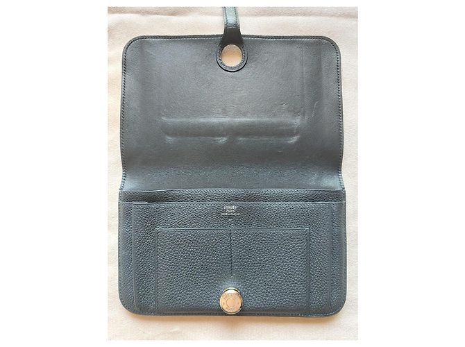 Dogon Cartera Hermès de cuero negro - vista 3