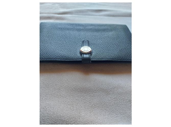Dogon Cartera Hermès de cuero negro - vista 8