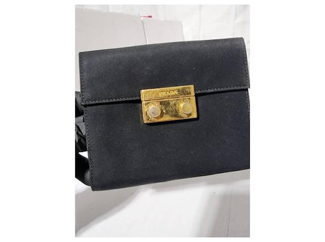 Billetera Compacta de Nylon Prada Negra Negro - vista 5