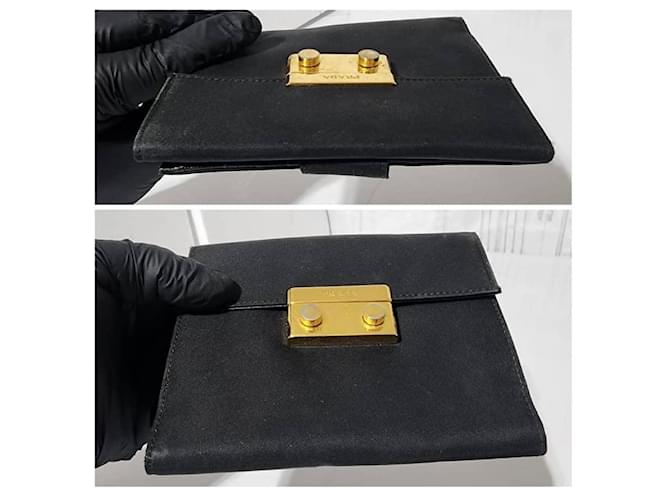 Billetera Compacta de Nylon Prada Negra Negro - vista 6