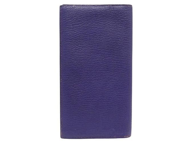 Hermès CARTERA HERMES EVELYNE EN CUERO DE CABRA MYSORE VIOLETA Púrpura - vista 2