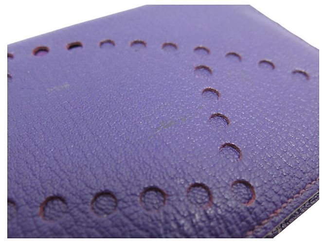 Hermès CARTERA HERMES EVELYNE EN CUERO DE CABRA MYSORE VIOLETA Púrpura - vista 8