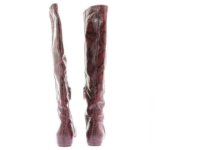 Botas LONGCHAMP T.EU 40.5 Cuero Roja - vista 3