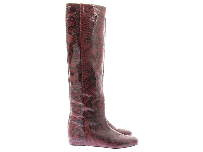 Botas LONGCHAMP T.EU 40.5 Cuero Roja - vista 4