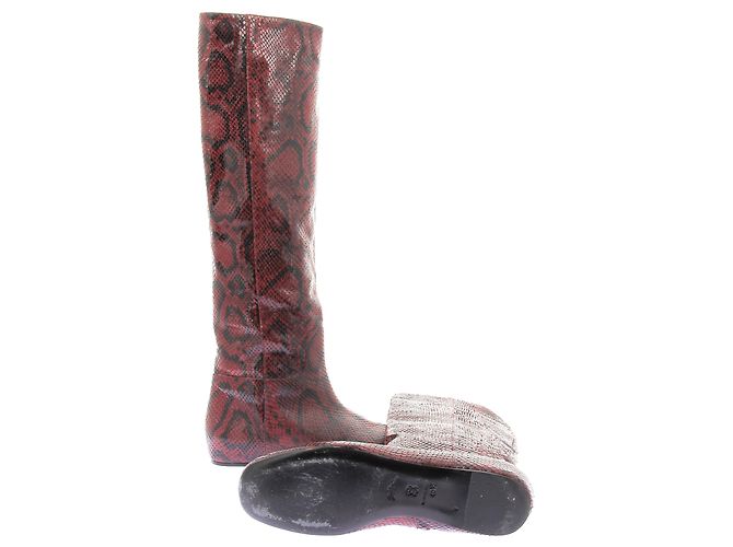 Botas LONGCHAMP T.EU 40.5 Cuero Roja - vista 6