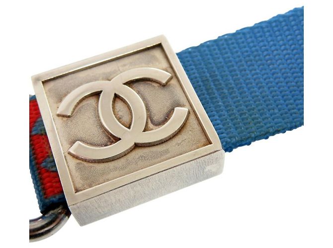 Cinturino in nylon CC Coco Mark Sport Line di Chanel Argento Multicolore - vista 9