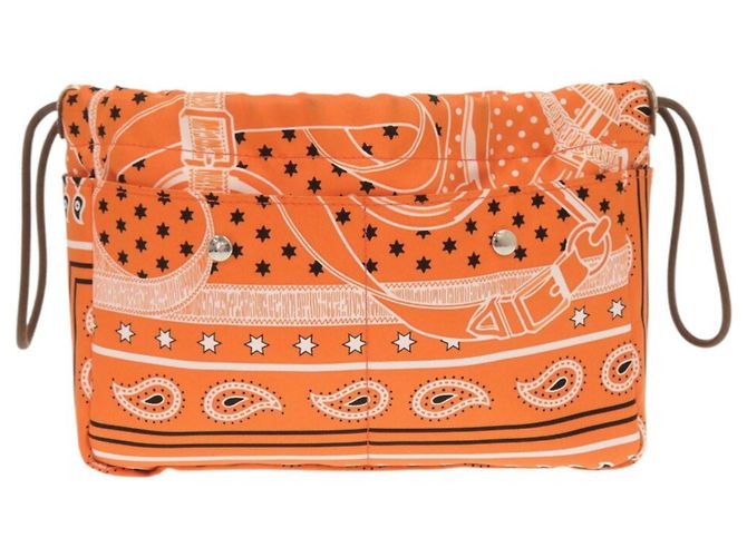 Silk In Hermès Pochette in seta Bag-in-Bag Hermes Foorby 20 Rosso Arancione - vista 3