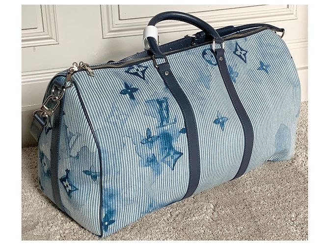 Louis Vuitton Keepall Bandoulière 50 – Colección Virgil Abloh, Edición Limitada 2021 Azul claro - vista 2