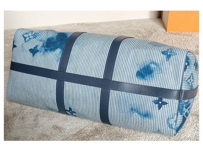 Louis Vuitton Keepall Bandoulière 50 – Colección Virgil Abloh, Edición Limitada 2021 Azul claro - vista 5