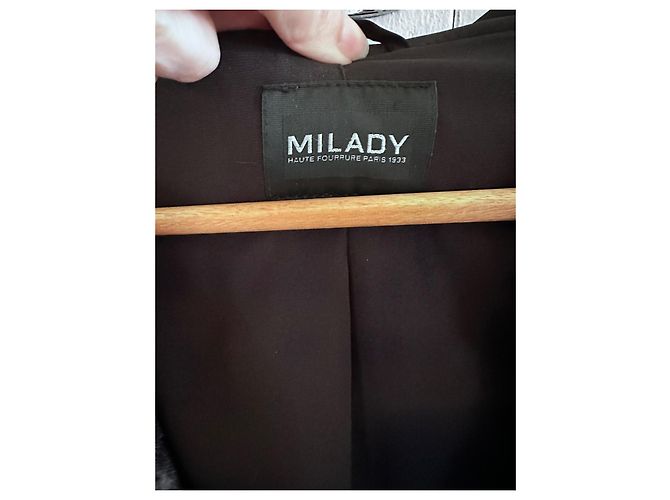 Abrigo de piel Milady gris con capucha - vista 3
