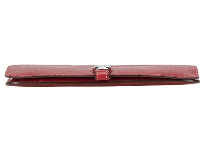 Hermès Hermes Dogon GM Lang Wallet aus rotem Leder - Ansicht 3