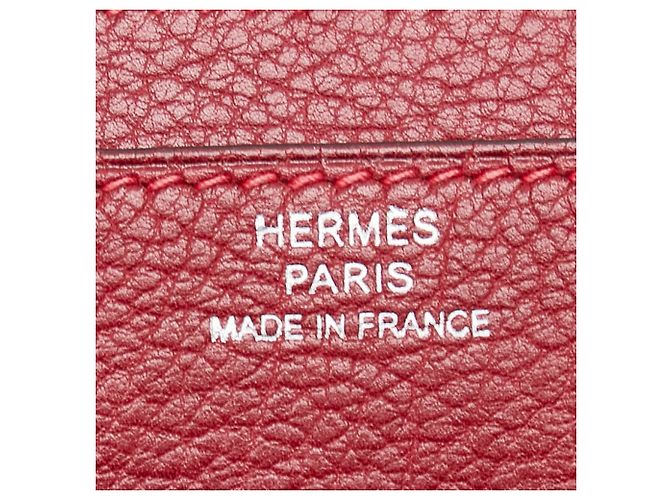 Hermès Hermes Dogon GM Lang Wallet aus rotem Leder - Ansicht 8