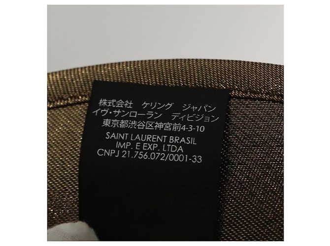 Chapéu SAINT LAURENT em lona tom de ouro Auth bs24106 - vista 15