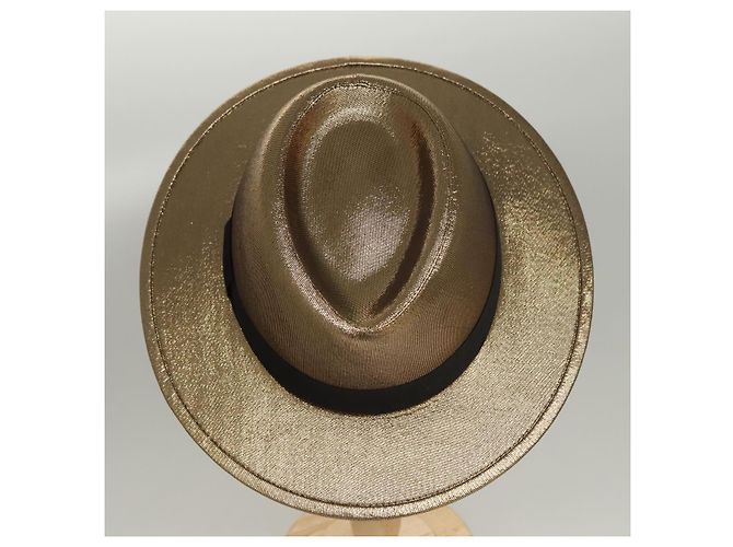 Chapéu SAINT LAURENT em lona tom de ouro Auth bs24106 - vista 6