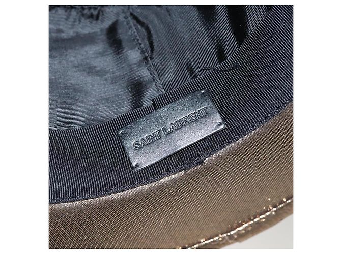 Chapéu SAINT LAURENT em lona tom de ouro Auth bs24106 - vista 7