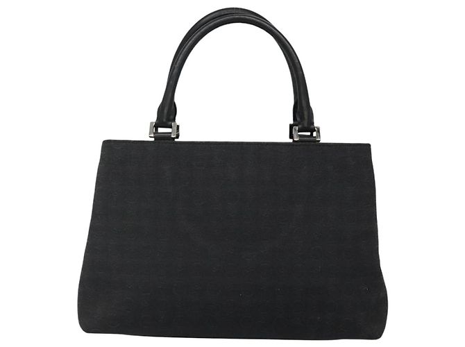 Céline Borsa a mano in tela Macadam Celine C nera Auth sw213 Nero - vista 2
