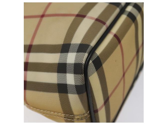 Borsa tote Burberry Nova Check in PVC beige Auth EC998 - vista 14