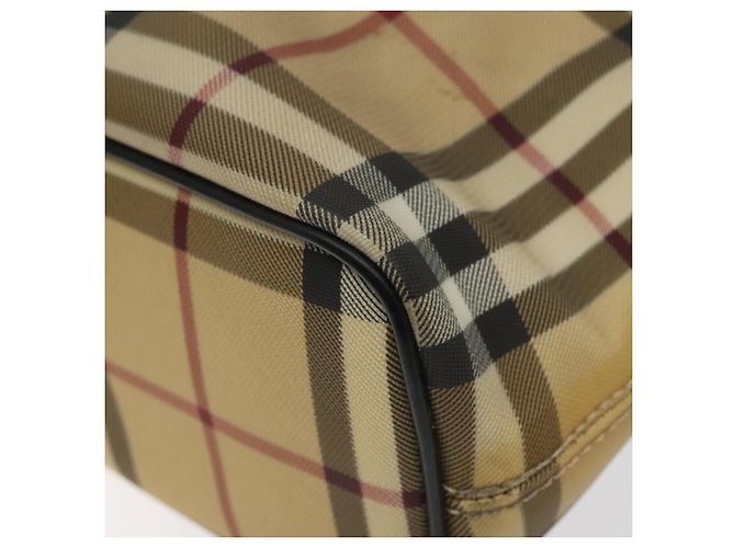Borsa tote Burberry Nova Check in PVC beige Auth EC998 - vista 15