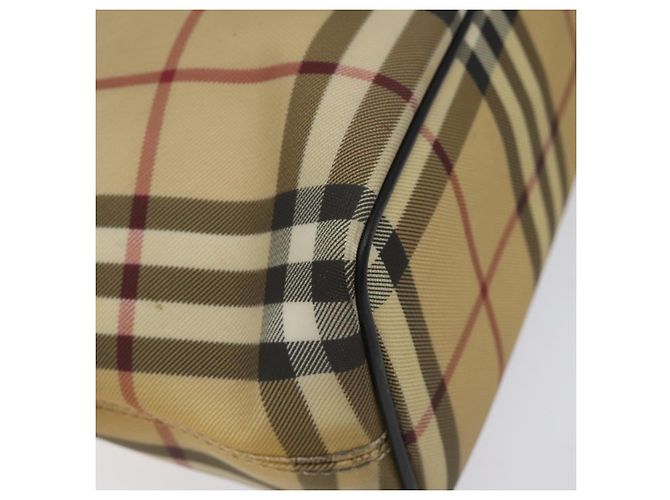Borsa tote Burberry Nova Check in PVC beige Auth EC998 - vista 16