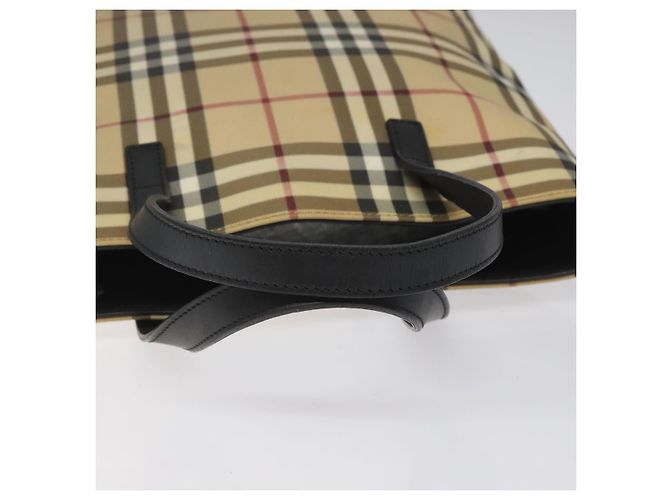 Borsa tote Burberry Nova Check in PVC beige Auth EC998 - vista 7