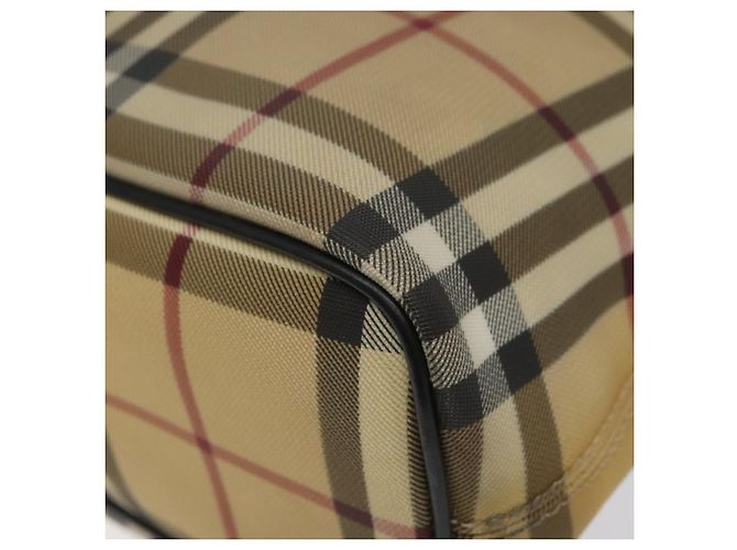 Borsa tote Burberry Nova Check in PVC beige Auth EC998 - vista 9