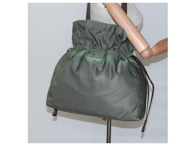Borsa a Spalla PRADA in Nylon Khaki Auth bs23949 Cachi - vista 21