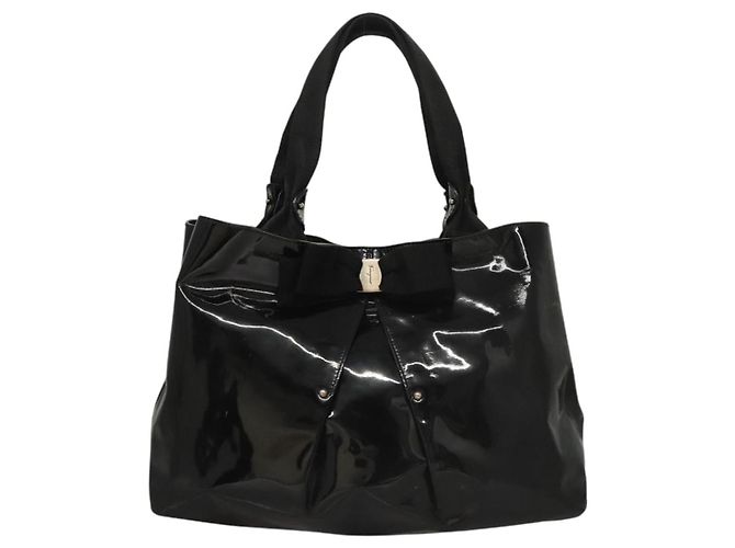 Borsa a mano Salvatore Ferragamo Smalto Nero Auth bs23791 - vista 13