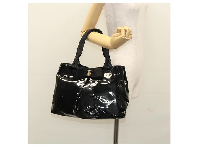 Borsa a mano Salvatore Ferragamo Smalto Nero Auth bs23791 - vista 27