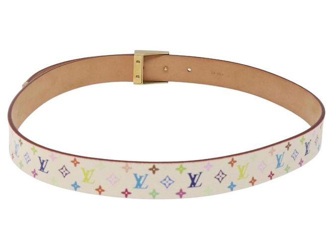 LOUIS VUITTON Multicolor Gürtel Care 34,6"" Weiß M9682 LV Auth ac3693 - Ansicht 3