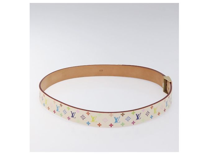 LOUIS VUITTON Multicolor Gürtel Care 34,6"" Weiß M9682 LV Auth ac3693 - Ansicht 5