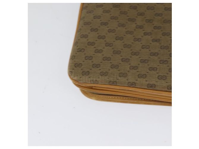 Gucci Sac à épaule Micro GG Supreme en PVC cuir marron doré Auth sw188 - vue 15