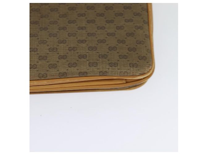 Gucci Sac à épaule Micro GG Supreme en PVC cuir marron doré Auth sw188 - vue 16