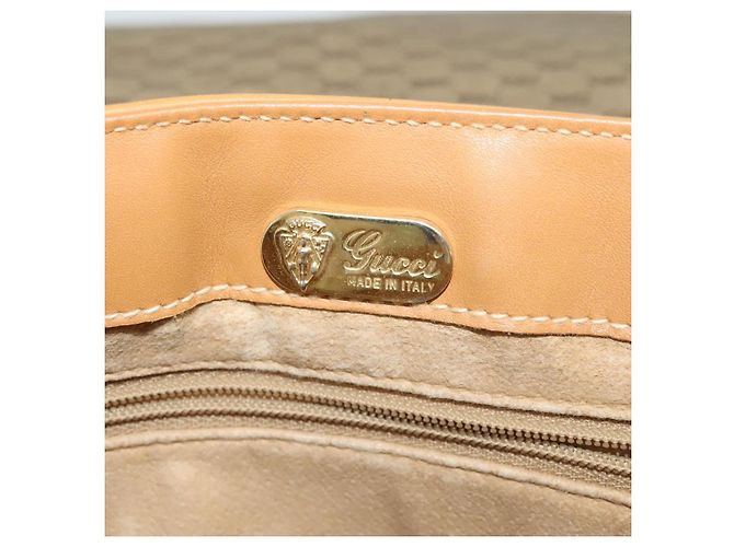 Gucci Sac à épaule Micro GG Supreme en PVC cuir marron doré Auth sw188 - vue 18