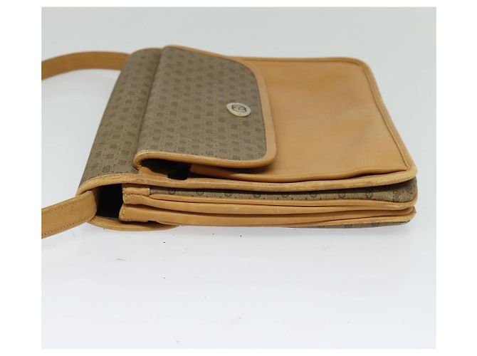 Gucci Sac à épaule Micro GG Supreme en PVC cuir marron doré Auth sw188 - vue 3