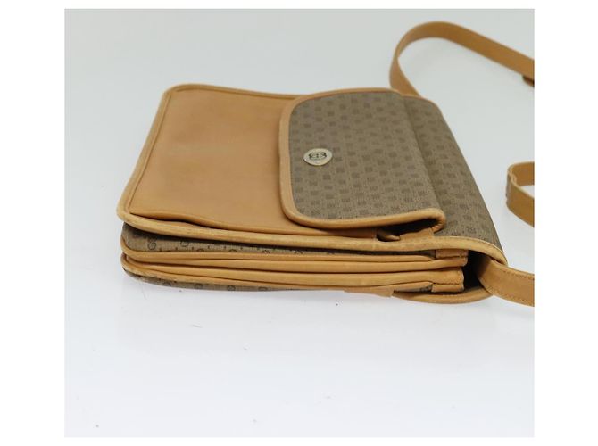 Gucci Sac à épaule Micro GG Supreme en PVC cuir marron doré Auth sw188 - vue 4